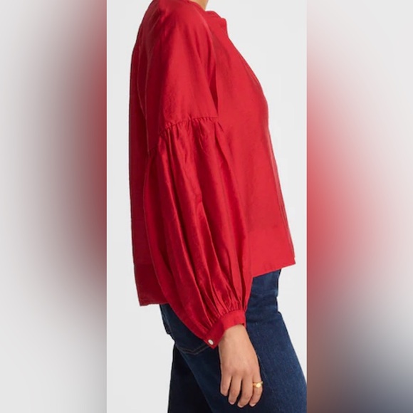 Madewell| Shirred Balloon-Sleeve Top - Picture 2 of 5